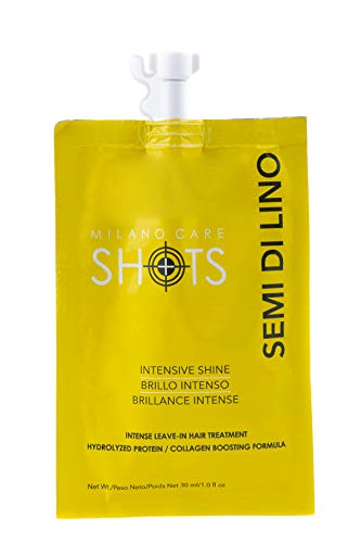 Milano Care Shots  Intensive Shine Keratin Mask  Nourishing Collagen Hair Treatment with Biotin  Hydrating Deep Conditioner for Dry or Damaged Hair  LeaveIn Protein Mask 2x1 fl oz Packet